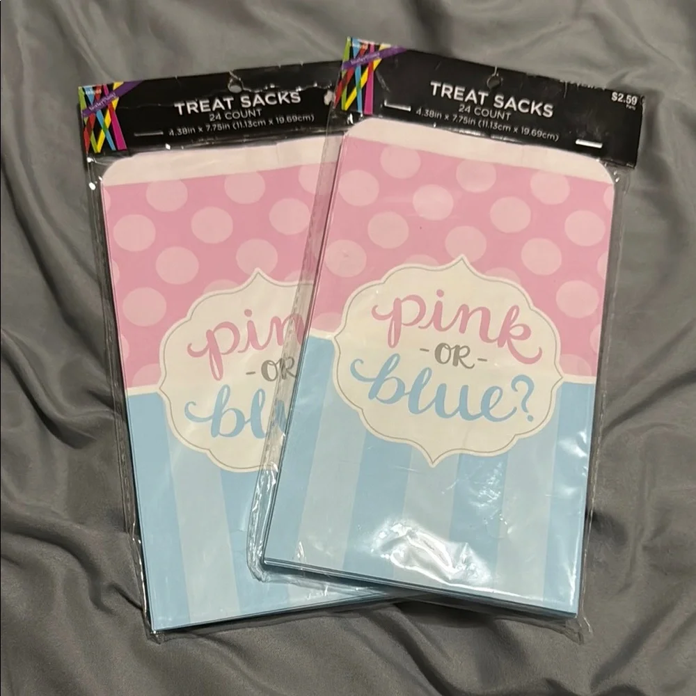 Gender Reveal Treat Sacks - 2 packs of 24 💚